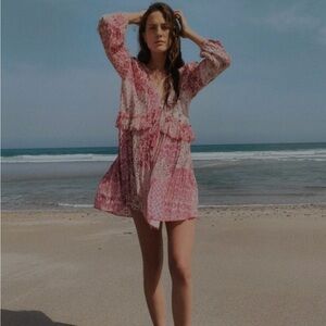 Zara Pink Boho Mini Dress